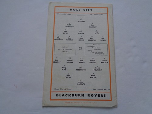 HULL CITY v BLACKBURN ROVERS - AUGUST 17th, 1968 - DIVISION TWO - Picture 2 of 3