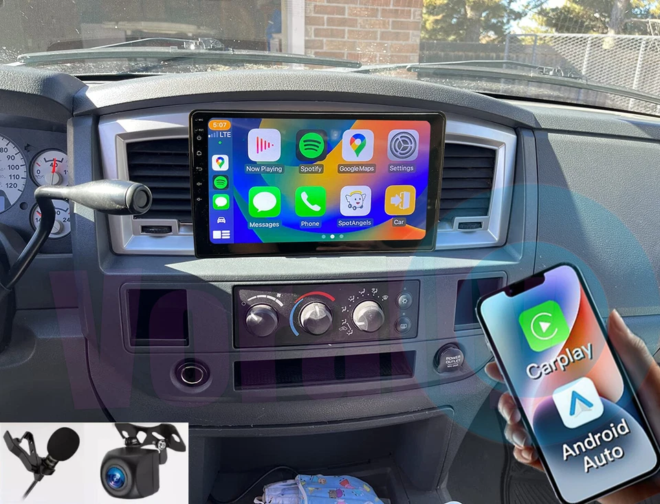 For 2006-2008 Dodge Ram 1500 2500 3500 Android 13 CarPlay Car Stereo Radio GPS Foto 3 de 4