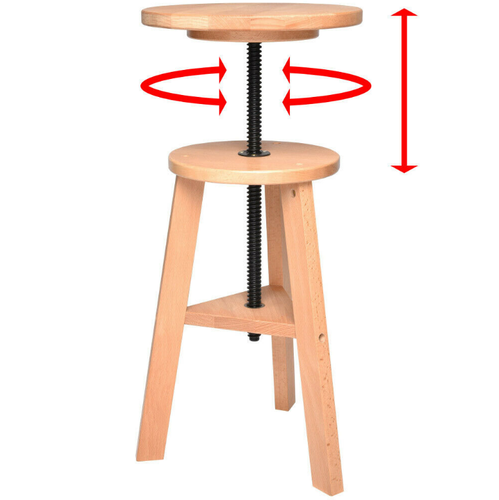 Barhocker Bistrohocker Tresenhocker Malhocker aus Massivholz höhenverstellbar - Bild 4 von 12