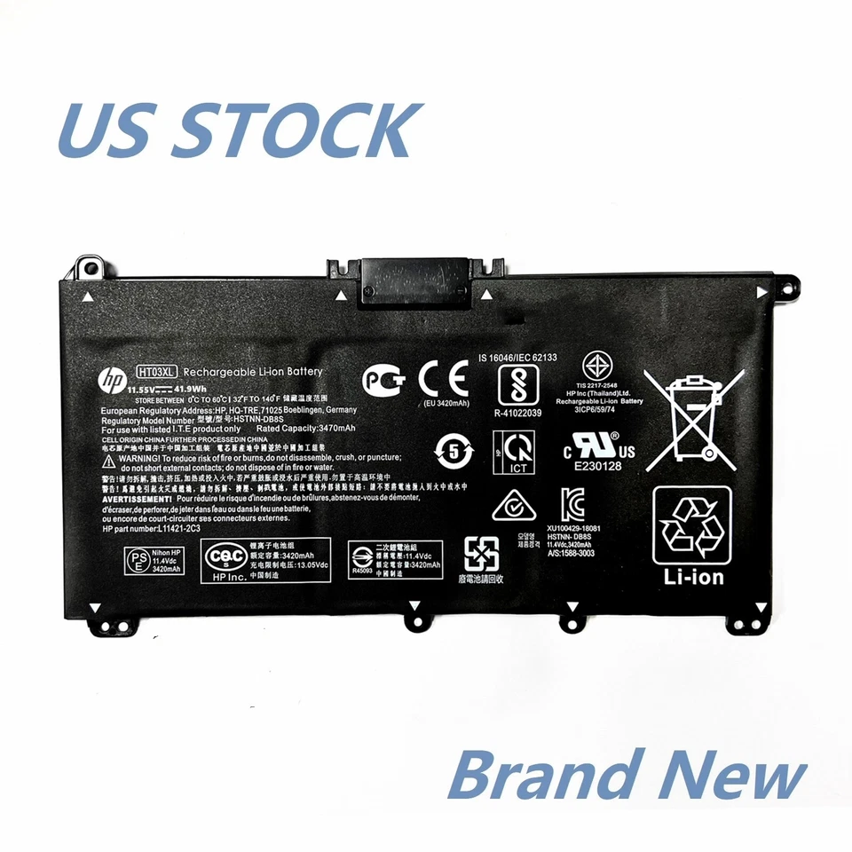 OEM HT03XL HP Battery Pavilion L11421-2C2 L11119-855 15-CS 15-DA High Capacity - Image 3 of 4