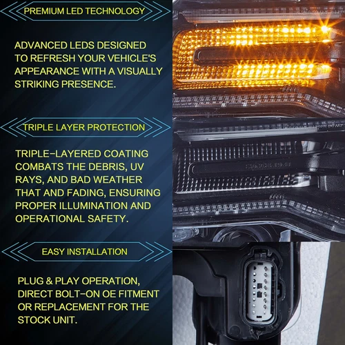 VLAND Paar LED Scheinwerfer für Jeep Grand Cherokee 2014–2022 Blue DRL Start-up - Bild 16 von 18