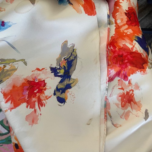 Carmen Marc Valvo Floral Full Length Cocktail Dress Orange 6 Sleeveless - Picture 10 of 13