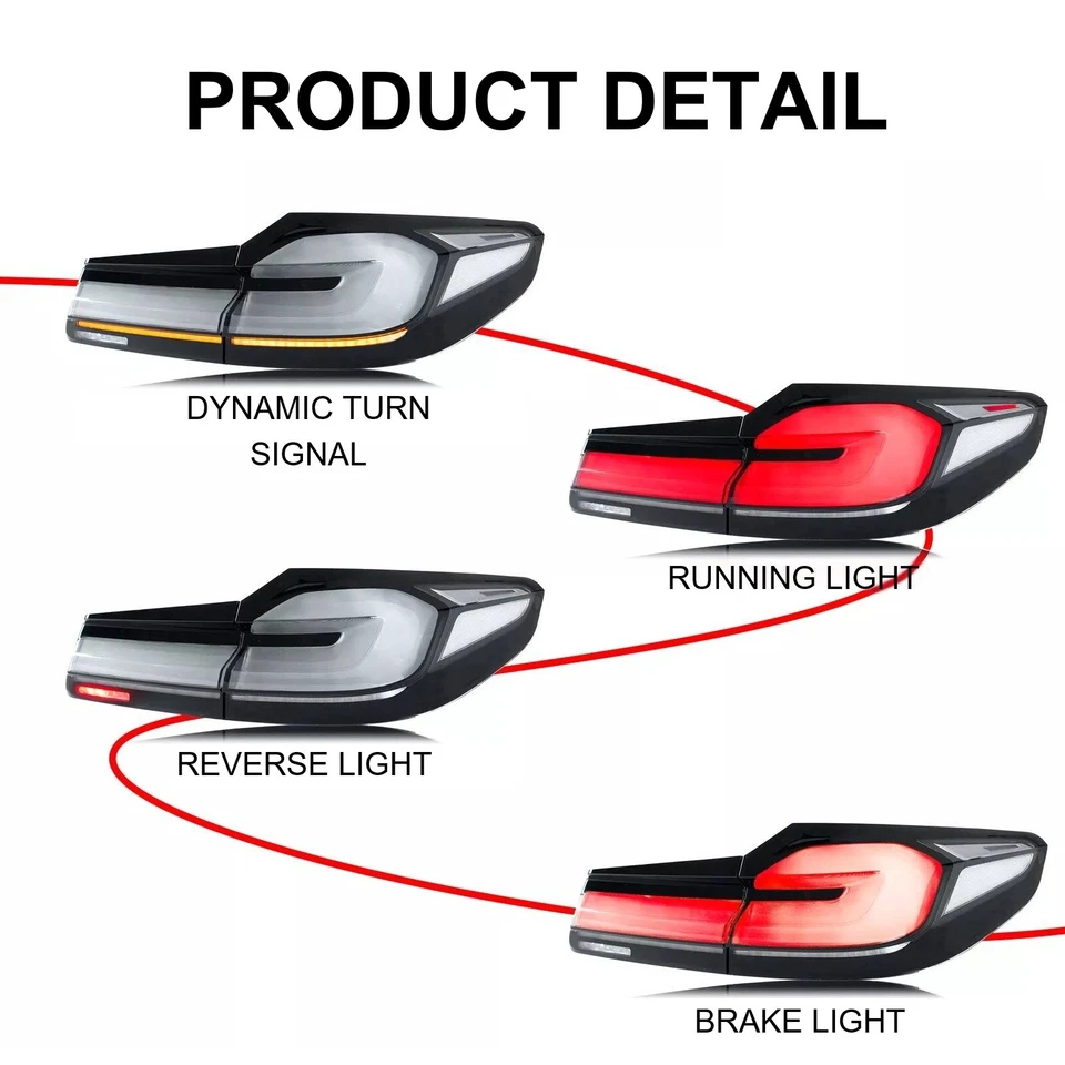 Kit de luces traseras LED blancas ahumadas para BMW G30 G38 M5 F90 520i 530i 540i 2017-2020 Foto 3 de 4