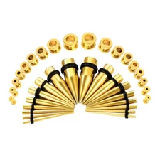 36 Pce Ear Stretching Kit Surgical Steel Tapers & Screw Fit Tunnel Plugs &PCARE