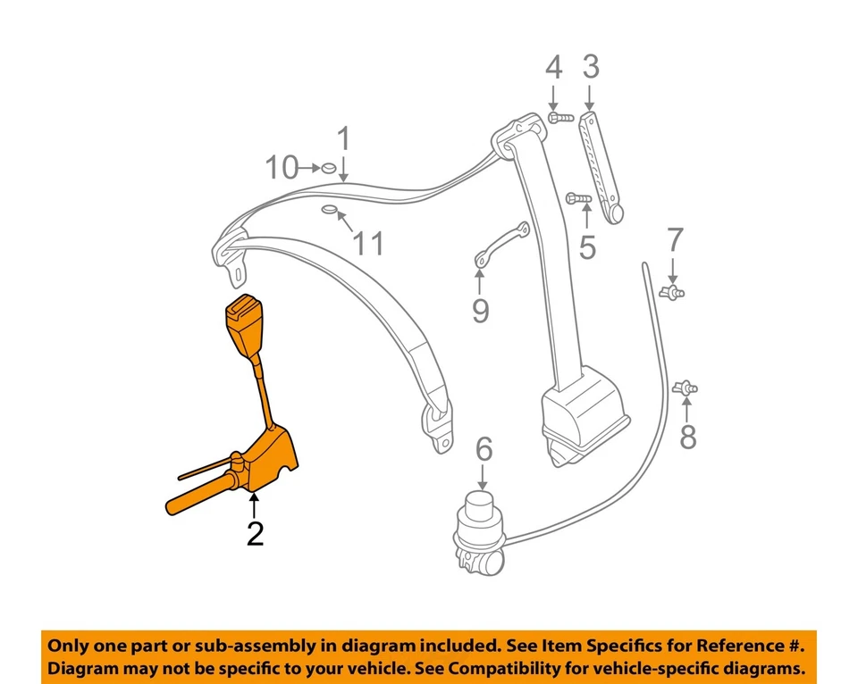 Used Front Right Seat Belt Front fits: 2002 Bmw 530I bucket passenger buckle Fro - Image 3 of 4