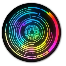 DJ Neon Lights Spiral Slip Mat 7" inch Slipmat Portablism Turntable x1