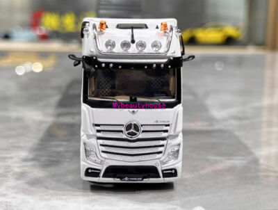 GCD 1:64 White AMG Actros Gigaspace 4x2 Trailer Truck Model