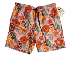 U.S. Polo ASSN. Men's Prink Hawaiian Print Swim Shorts/Trunks Pink Size XL-717