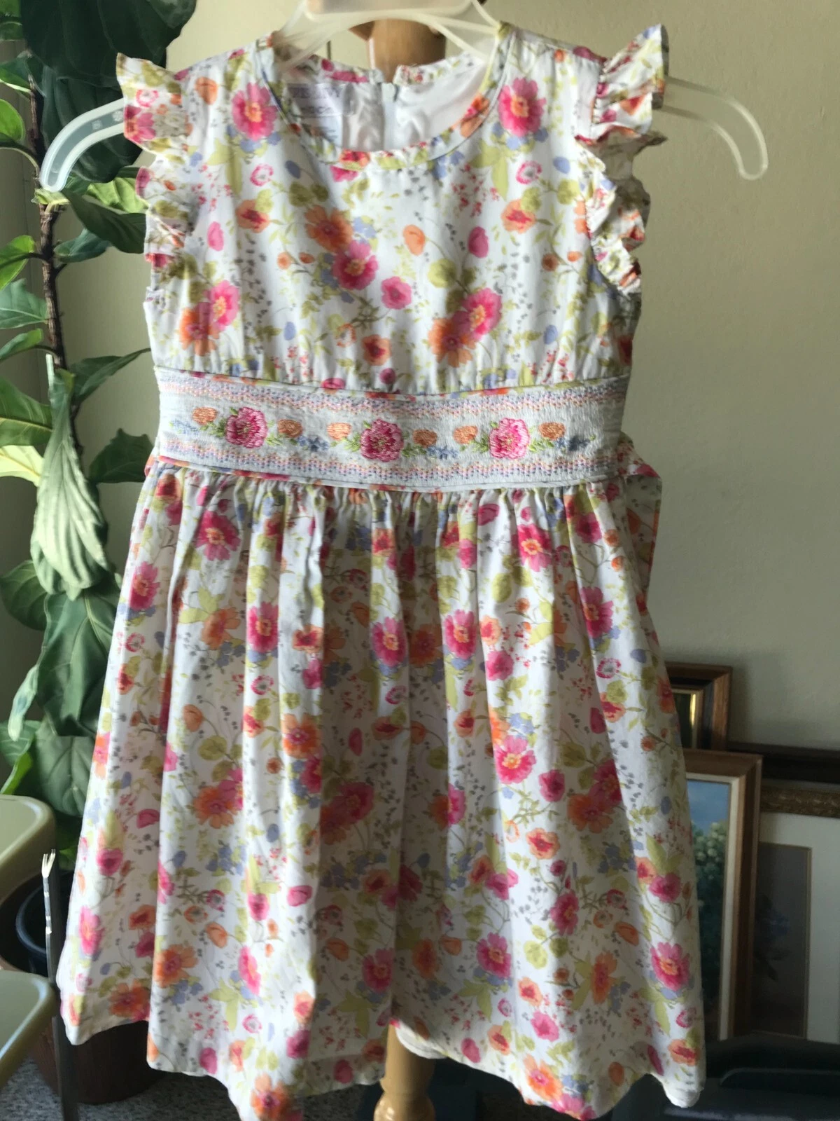 Little Girl's Iris & Ivy Multicolor Floral 100% Cotton Lined Summer Dress