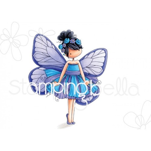 TINY TOWNIE BUTTERFLY GIRL-Stamping Bella Cling Rubber Stamp-Stamping Craft - Picture 17 of 30