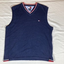 Tommy Hilfiger Youth XL Navy V-Neck Sleeveless Sweater Vest MINT