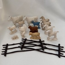 Vintage 1950s Plastic/Rubber Toy Farm Animals Figures 16 Pieces