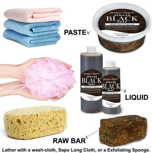 African Shea Butter 8 oz. Raw African Black Soap PASTE Organic IVORY COMBO PACK - Picture 14 of 23