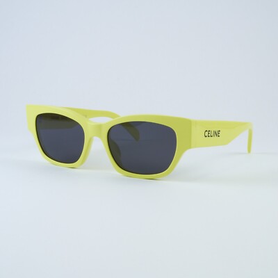Celine Sonnenbrille Gelb 40197U Eckig Grau Gläser Large Logo 54/18-145