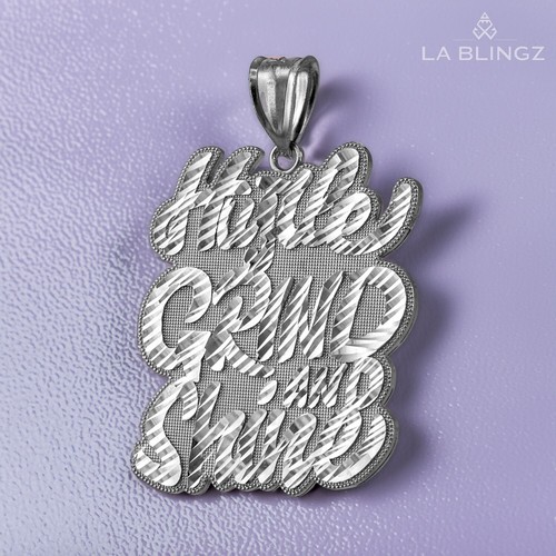 Colgante Hip-Hop DC de Plata de Ley HUSTLE, GRIND AND SHINE - Imagen 3 de 5