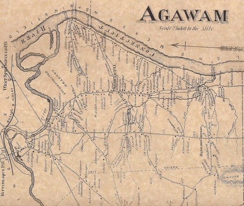 Feeding Hills Ma Map Agawam Feeding Hills Suffield Corner Ma 1870 Map With Homeowners Names  Shown | Ebay