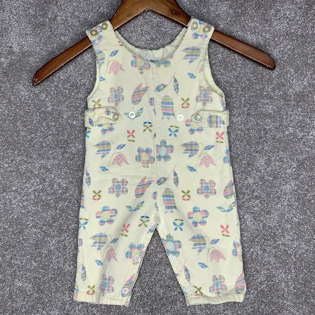 VTG Kmart Overalls Girls 9 Months Yellow Floral Corduroy One Piece Cottagecore VTG Kmart Overalls Girls 9 Months Yellow Floral Corduroy One Piece Cottagecore