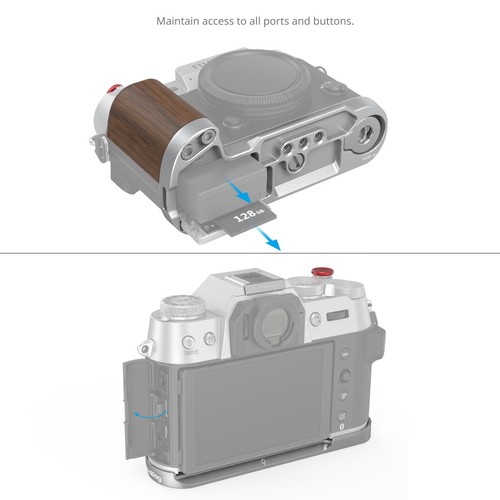 SmallRig X-T50 Camera Wooden L-Shape Grip, L Shape Handle for FUJIFILM X-T50 - Picture 4 of 10