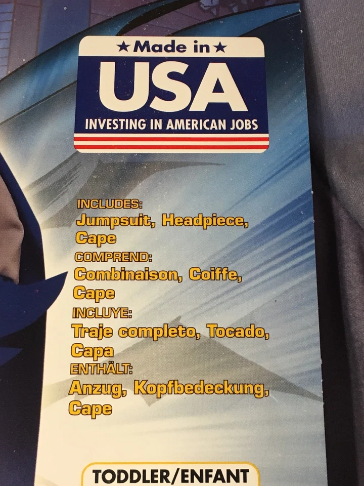 NUEVO CON ETIQUETAS Disfraz BATMAN Niño Pequeño Talla 2-4 para Máscara Azul/Gris Rubíes de 1-2 Años Foto 4 de 4