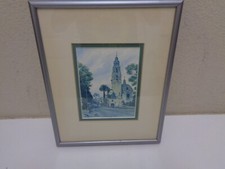 John Yato California Tower San Diego Balboa Park Print Framed Mat 