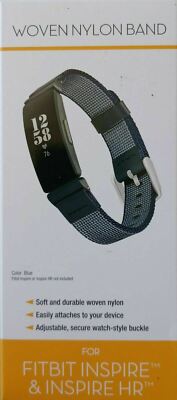 WITHit Woven Nylon Band For Fitbit Inspire 2- Inspire HR- ACE 2 Blue-Gray NEW