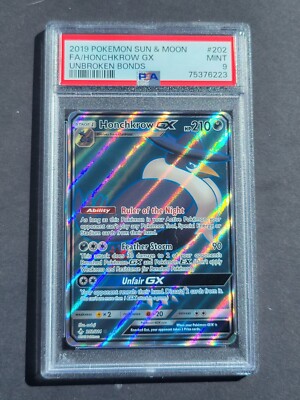 Pokemon PSA 9 HONCHKROW GX 202/214 - SUN & MOON UNBROKEN BONDS