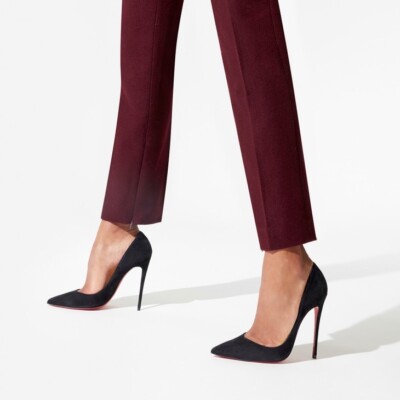 Christian Louboutin So Kate 120 Black Suede Pumps Shoes Size EUC