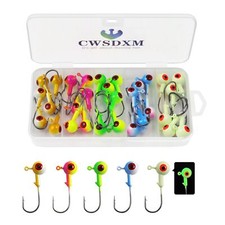 Fishing Jig Heads Assorted Size Round Painted Ball Head Hooks for Walleye Bas...
