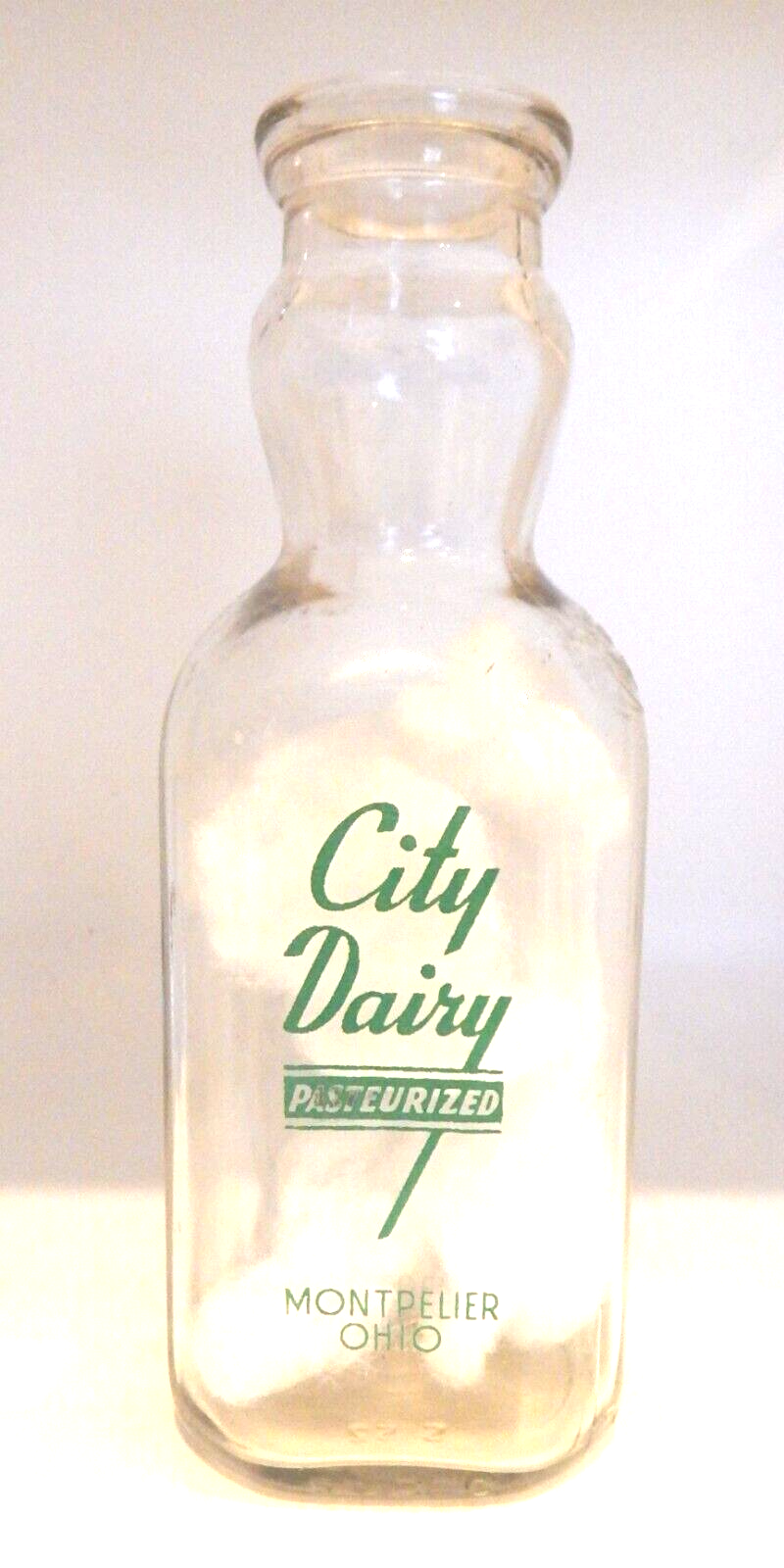 City Dairy Square Pyroglazed Tall Cream Top Quart Milk Bottle