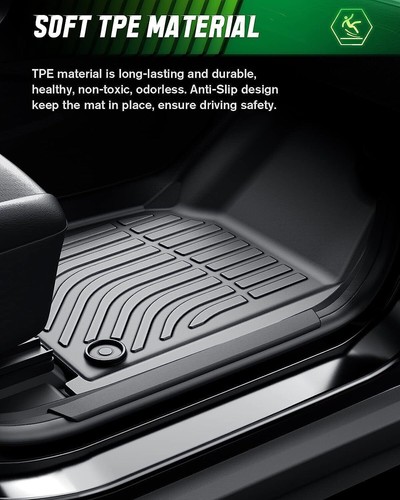 Floor Mat Liners For GMC Yukon 8 Seat 2021 2022 2023 2024 All Weather Rubber - Picture 7 of 10
