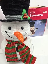 🎄 Winter Wonder Lane Lighted Pop Up Snowman Christmas Decor 28"