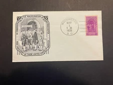 Inauguration of George Washington, Washington DC. 1939 Sc#854,Unaddressed Crisp!