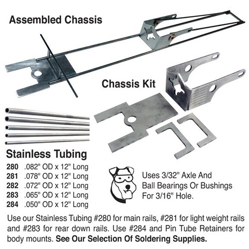 1/24 Inline Slot Drag Chassis Kit w/ Motor For 1-3/16" Tires - Mid America #273M - Picture 2 of 2