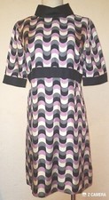 Vintage Milly Silk Short Sleeve Graphic Design Dress Size 6
