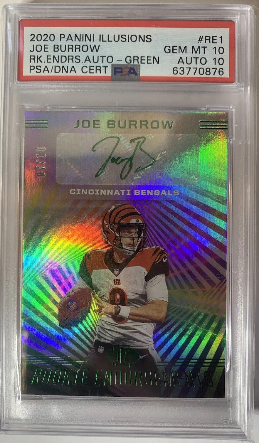 Joe Burrow Panini Illusions Rookie Endorsements Autographs #RE1 Green