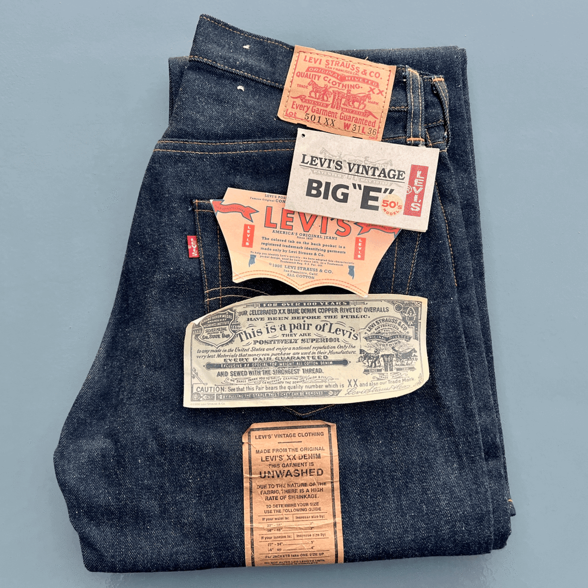 LEVI'S 501XX 501-0003 W31 L36 Valencia factory made 1955 LEVI'S 501XX 501-0003 W31 L36 Valencia factory made 1955