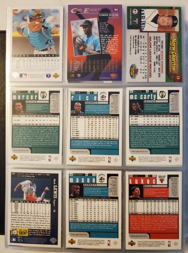 1 Upper Deck Topps DonRuss 3 hole plastic sheet 2 – 9 cards per MLB NBA CHOOSE - Picture 6 of 22