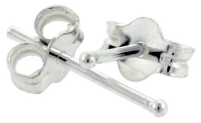 Sterling Silver Round Ball Stud Earrings Nickel Free!!!