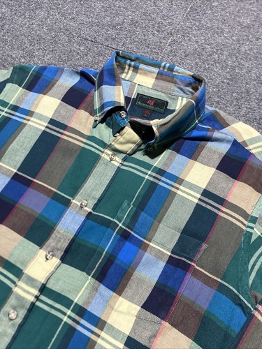 Vintage 70er 80er Jahre Abercrombie & Fitch kariertes Herrenhemd Gr. Large Flanell Holzfäller