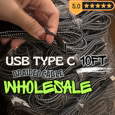 10FT Braided USB C Fast Charging Type-C Data SYNC Charger Cable Android Cord Lot