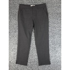 Everlane Trousers Womens 6 Gray Wool Blend Slim Cropped Side Slit Dress Pants