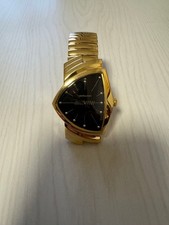 Hamilton Ventura Limited 300pcs Gold Watch Black Dial Metal Band Rare