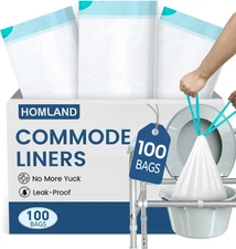 Commode Liners for Bedside Commode, 100 Pack Disposable Portable Toilet Bags for