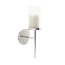 Kate and Laurel Blaise Transitional Metal Wall Sconce, 5 x 6 x 14, Silver, Mo...