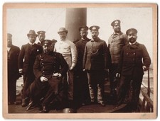 Fotografie Besatzung des Torpedoboot S 22 an Bord, wurde 1916 durch eine Mine v 