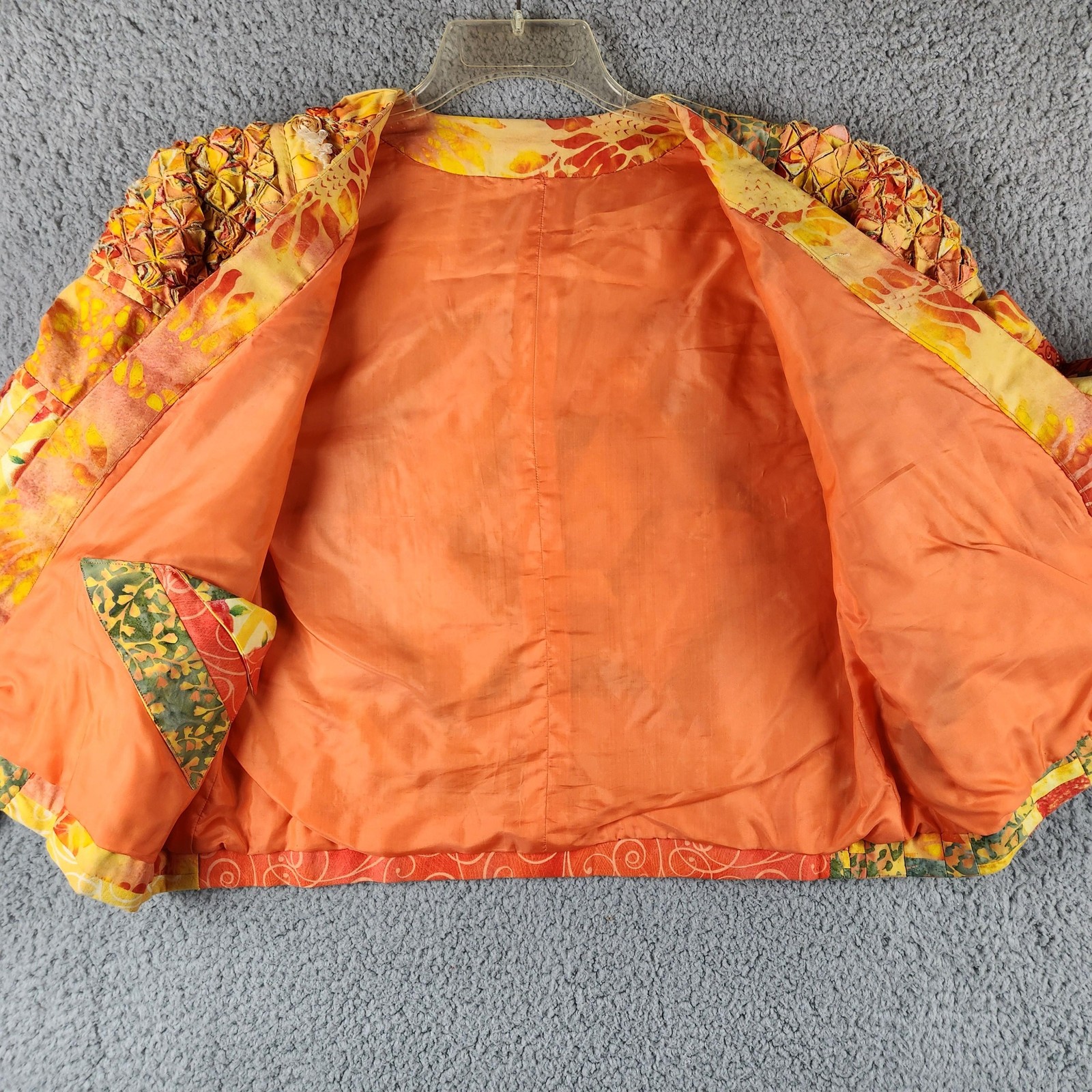 Handmade Patchwork Quilted Jacket Womens Medium O… - image 14