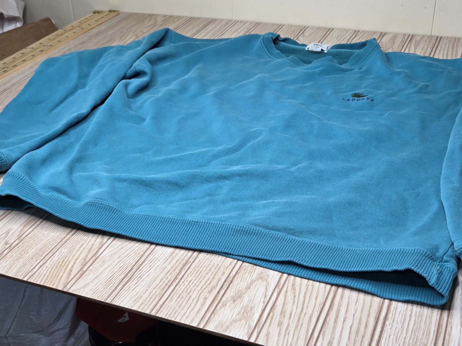 Vintage Izod Lacoste Sweatshirt Men's Large Teal Crewneck Shirt USA thumbnail 5