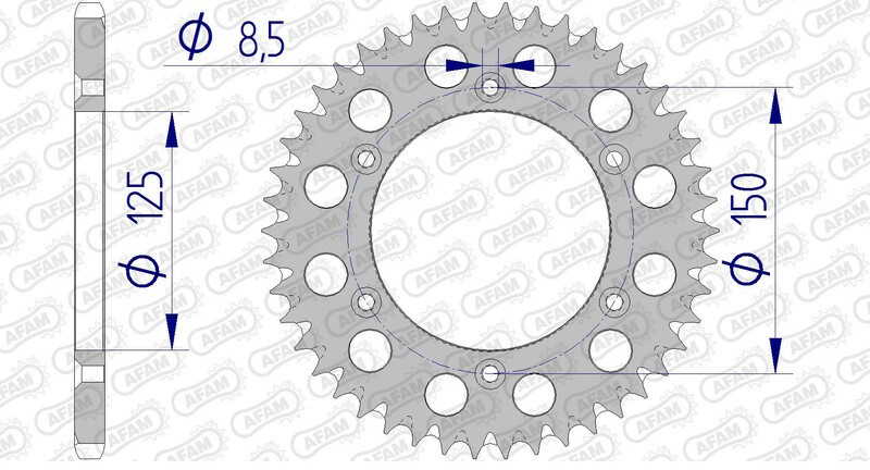 Pignon AFAM ultra léger de haute précision en aluminium 520