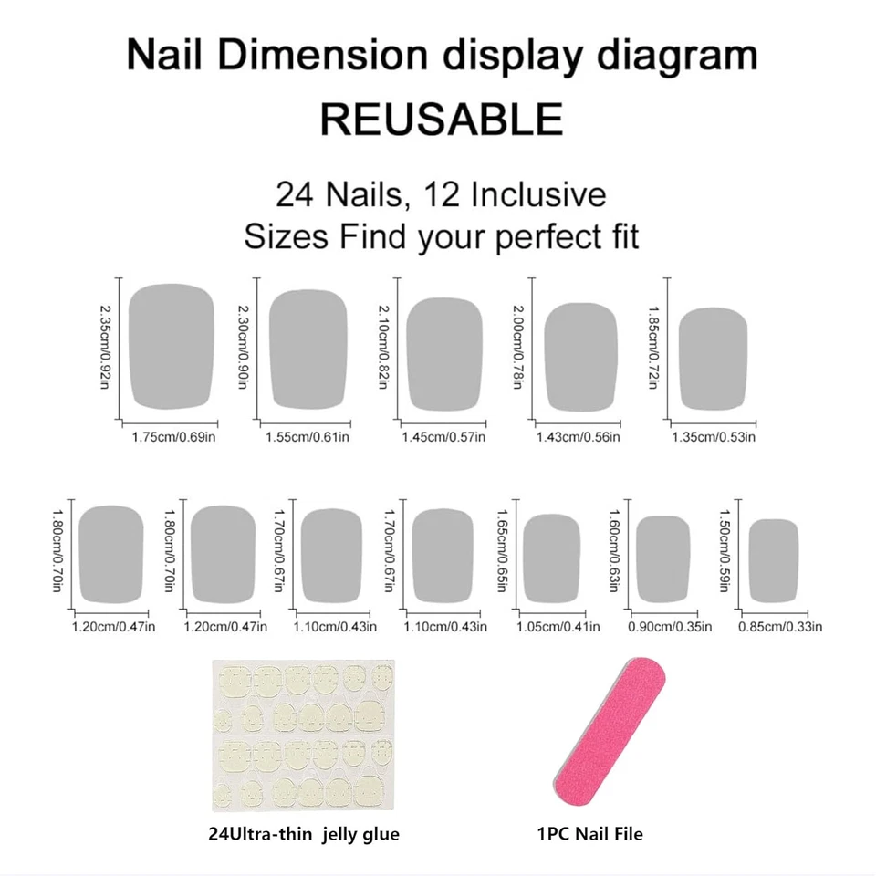 Lila Rosen Nageldesign Press on Nails Fake Nägel zum Aufkleben Set - Bild 2 von 4