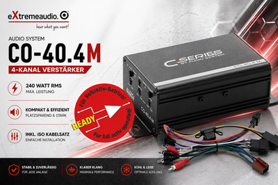 Audio System CO-40.4 M 4-Kanal Verstärker 240 Watt inklusive 30 cm Kabelsatz ISO